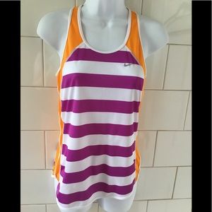 Nike Dri-Fit Striped Mesh Tank Top Size Small